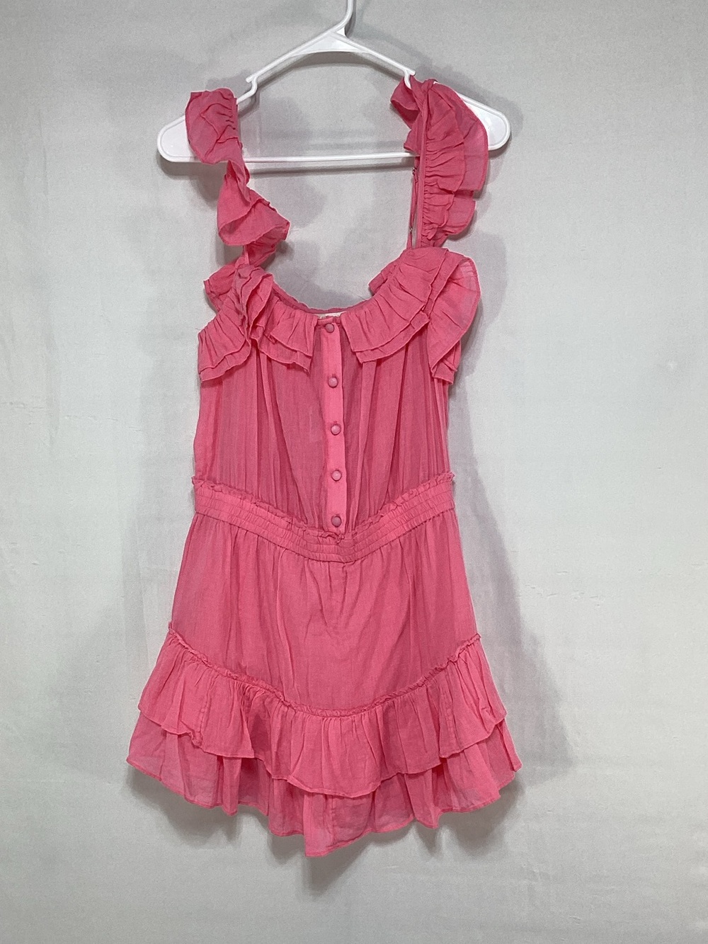 Chelsea & Violet Pink Ruffled Sleeveless Ruffled Romper Dress